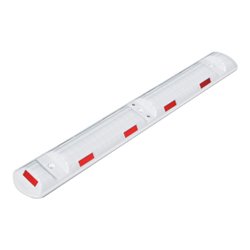 Schake Park, Leitschwelle aus Recycling + Reflektoren 1170 mm x 150 mm x 50 mm + 3 Schrauben, Dübeln in weiß