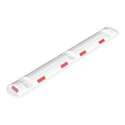 Schake Park, Leitschwelle aus Recycling + Reflektoren 1170 mm x 150 mm x 50 mm + 3 Schrauben, Dübeln in weiß