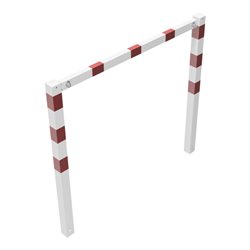 Schake Wegesperren 1,50m feststehend, weiß, beschichtet, + rot reflektierenden Leuchtstreifen, ohne Knieholm