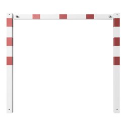 Schake Wegesperren 1,50m feststehend, weiß, beschichtet, + rot reflektierenden Leuchtstreifen, ohne Knieholm