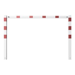 Schake Wegesperren 2,00m feststehend, weiß, beschichtet, + rot reflektierenden Leuchtstreifen, ohne Knieholm