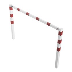 Schake Wegesperren 2,00m feststehend, weiß, beschichtet, + rot reflektierenden Leuchtstreifen, ohne Knieholm