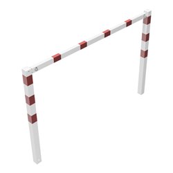 Schake Wegesperren 2,00m feststehend, weiß, beschichtet, + rot reflektierenden Leuchtstreifen, ohne Knieholm