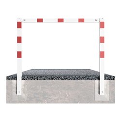 Schake Wegesperren 2,50m feststehend, weiß, beschichtet, + rot reflektierenden Leuchtstreifen, ohne Knieholm