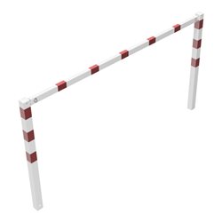 Schake Wegesperren 2,50m feststehend, weiß, beschichtet, + rot reflektierenden Leuchtstreifen, ohne Knieholm