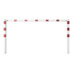 Schake Wegesperren 2,50m feststehend, weiß, beschichtet, + rot reflektierenden Leuchtstreifen, ohne Knieholm