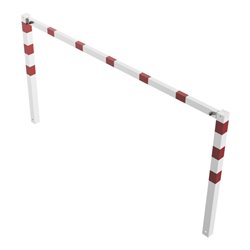 Schake Wegesperren 2,50m feststehend, weiß, beschichtet, + rot reflektierenden Leuchtstreifen, ohne Knieholm