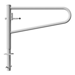 Schake Gatterschranke drehbar 1,50m für Vorhangschloss Drehpfosten: Ø 102mm, Schrankenarm: Ø 60mm zum Einbetonieren,