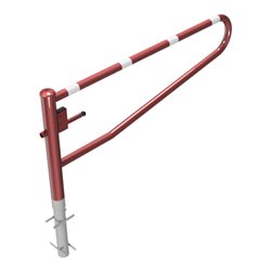 Schake Gatterschranke drehbar 2,00m + Dreikantverschluß Drehpfosten: Ø 102mm, Schrankenarm: Ø 60mm zum Einbetonieren, beschichte