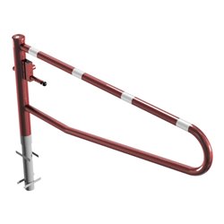 Schake Gatterschranke drehbar 2,00m + Dreikantverschluß Drehpfosten: Ø 102mm, Schrankenarm: Ø 60mm zum Einbetonieren, beschichte