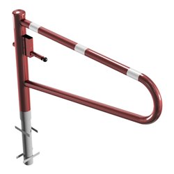 Schake Gatterschranke drehbar 1,50m + Profilzylinder Drehpfosten: Ø 102mm, Schrankenarm: Ø 60mm zum Einbetonieren, beschichtet, 