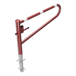 Schake Gatterschranke drehbar 1,50m + Profilzylinder Drehpfosten: Ø 102mm, Schrankenarm: Ø 60mm zum Einbetonieren, beschichtet, 