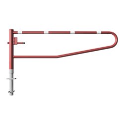 Schake Gatterschranke drehbar 2,50m + Dreikantverschluß Drehpfosten: Ø 102mm, Schrankenarm: Ø 60mm zum Einbetonieren, beschichte