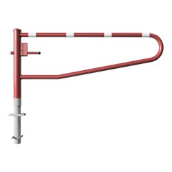 Schake Gatterschranke drehbar 2,00m + Profilzylinder Drehpfosten: Ø 102mm, Schrankenarm: Ø 60mm zum Einbetonieren, beschichtet, 