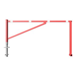 Schake Drehschranke 2,50m, für Vorhangschloss Drehpfosten: Ø 102mm, Schrankenarm: 60x40mm inkl. 2 Auflagepfosten, zum Einbetonie