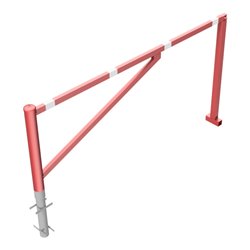 Schake Drehschranke 2,50m, für Vorhangschloss Drehpfosten: Ø 102mm, Schrankenarm: 60x40mm inkl. 2 Auflagepfosten, zum Einbetonie