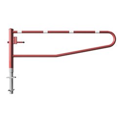 Schake Gatterschranke drehbar 2,50m + Profilzylinder Drehpfosten: Ø 102mm, Schrankenarm: Ø 60mm zum Einbetonieren, beschichtet, 