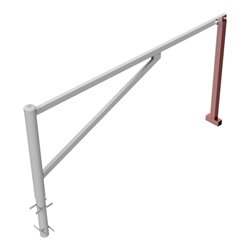 Schake Drehschranke 2,50m + Dreikantverschluß Drehpfosten: Ø 102mm, Schrankenarm: 60x40mm inkl. 2 Auflagepfosten, zum Einbetonie