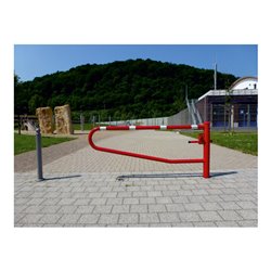 Schake Gatterschranke drehbar 3,00m + Dreikantverschluß Drehpfosten: Ø 102mm, Schrankenarm: Ø 60mm zum Einbetonieren, beschichte