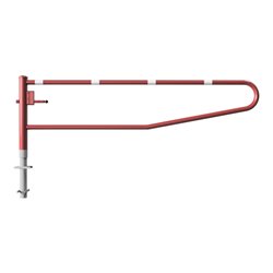 Schake Gatterschranke drehbar 3,00m + Profilzylinder Drehpfosten: Ø 102mm, Schrankenarm: Ø 60mm zum Einbetonieren, beschichtet, 