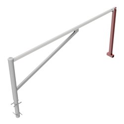 Schake Drehschranke 3,00m + Dreikantverschluß Drehpfosten: Ø 102mm, Schrankenarm: 60x40mm inkl. 2 Auflagepfosten, zum Einbetonie