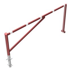 Schake Drehschranke 3,00m, für Vorhangschloss Drehpfosten: Ø 102mm, Schrankenarm: 60x40mm inkl. 2 Auflagepfosten, zum Einbetonie