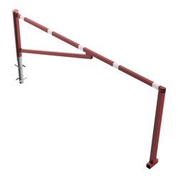 Schake Drehschranke 3,00m, für Vorhangschloss Drehpfosten: Ø 102mm, Schrankenarm: 60x40mm inkl. 2 Auflagepfosten, zum Einbetonie