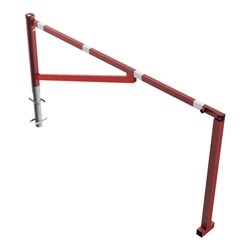 Schake Drehschranke 2,50m + Dreikantverschluß Drehpfosten: Ø 102mm, Schrankenarm: 60x40mm inkl. 2 Auflagepfosten, zum Einbetonie