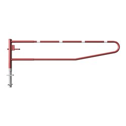 Schake Gatterschranke drehbar 3,50m + Dreikantverschluß Drehpfosten: Ø 102mm, Schrankenarm: Ø 60mm zum Einbetonieren, beschichte