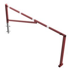 Schake Drehschranke 3,00m + Dreikantverschluß Drehpfosten: Ø 102mm, Schrankenarm: 60x40mm inkl. 2 Auflagepfosten, zum Einbetonie