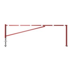 Schake Drehschranke 4,00m, für Vorhangschloss Drehpfosten: Ø 102mm, Schrankenarm: 60x40mm inkl. 2 Auflagepfosten, zum Einbetonie