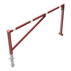 Schake Drehschranke 2,50m + Profilzylinder Drehpfosten: Ø 102mm, Schrankenarm: 60x40mm inkl. 2 Auflagepfosten, zum Einbetonieren