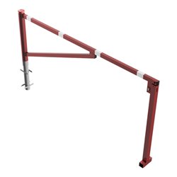 Schake Drehschranke 2,50m + Profilzylinder Drehpfosten: Ø 102mm, Schrankenarm: 60x40mm inkl. 2 Auflagepfosten, zum Einbetonieren