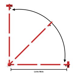 Schake Drehschranke 3,50m, für Vorhangschloss Drehpfosten: Ø 102mm, Schrankenarm: 60x40mm inkl. 2 Auflagepfosten, zum Einbetonie