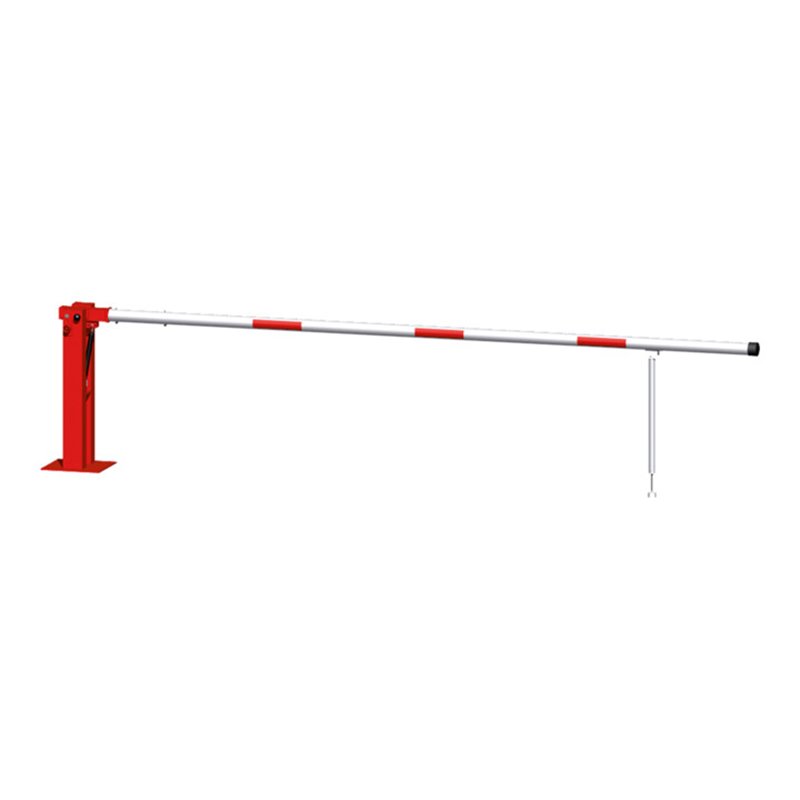 Schake Wegeschranken 3m + Pendelstütze, Bodenplatte zum Aufdübeln, für Vorhangschloß Stahlkonstruktion 120x80mm