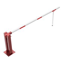 Schake Wegeschranken 3m + Pendelstütze, Bodenplatte zum Aufdübeln, für Vorhangschloß Stahlkonstruktion 120x80mm