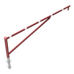 Schake Drehschranke 3,50m + Profilzylinder Drehpfosten: Ø 102mm, Schrankenarm: 60x40mm inkl. 2 Auflagepfosten, zum Einbetonieren