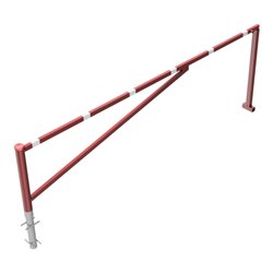 Schake Drehschranke 4,00m + Dreikantverschluß Drehpfosten: Ø 102mm, Schrankenarm: 60x40mm inkl. 2 Auflagepfosten, zum Einbetonie