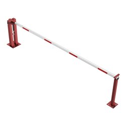 Schake Wegeschranken 4m + fester Auflagestütze, Bodenplatte zum Aufdübeln, für Vorhangschloß Stahlkonstruktion 120x80mm