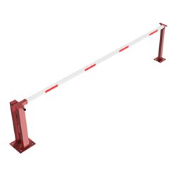 Schake Wegeschranken 4m + fester Auflagestütze, Bodenplatte zum Aufdübeln, für Vorhangschloß Stahlkonstruktion 120x80mm