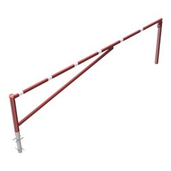 Schake Drehschranke 4,50m + Profilzylinder Drehpfosten: Ø 102mm, Schrankenarm: 60x40mm inkl. 2 Auflagepfosten, zum Einbetonieren