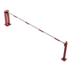 Schake Wegeschranken 4m + fester Auflagestütze, Bodenplatte zum Aufdübeln + Dreikantverschluß Stahlkonstruktion 120x80mm