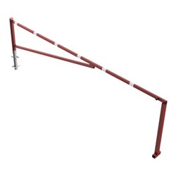 Schake Drehschranke 4,50m + Dreikantverschluß Drehpfosten: Ø 102mm, Schrankenarm: 60x40mm inkl. 2 Auflagepfosten, zum Einbetonie