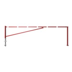 Schake Drehschranke 4,50m + Dreikantverschluß Drehpfosten: Ø 102mm, Schrankenarm: 60x40mm inkl. 2 Auflagepfosten, zum Einbetonie