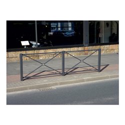 Schake Stadtzaun, Mittelpfosten + Zierkopf, Vierkantrohr 70x70mm + Stahlkappe, beschichtet, Höhe 1000mm über Flur, zum einbetoni