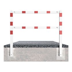 Schake Wegesperren 2,00m + Knieholm, weiß, beschichtet, + rot reflektierenden Leuchtstreifen