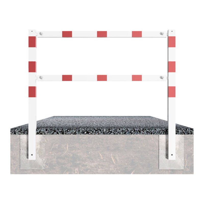 Schake Wegesperren 2,00m + Knieholm, weiß, beschichtet, + rot reflektierenden Leuchtstreifen