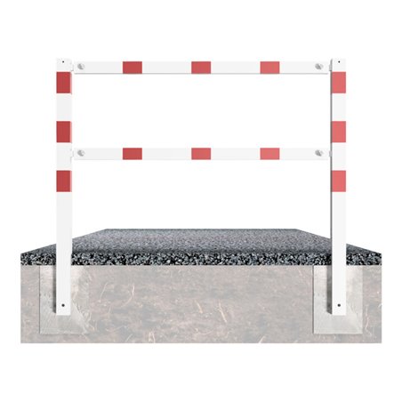 Schake Wegesperren 2,00m + Knieholm, weiß, beschichtet, + rot reflektierenden Leuchtstreifen