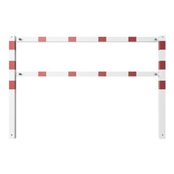 Schake Wegesperren 2,00m + Knieholm, weiß, beschichtet, + rot reflektierenden Leuchtstreifen