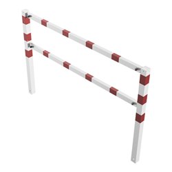 Schake Wegesperren 2,00m + Knieholm, weiß, beschichtet, + rot reflektierenden Leuchtstreifen